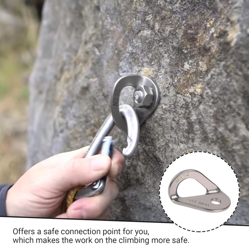 SHINETEC 25KN Climbing Bolt Hanger - Stainless Steel Rock Climbing Anchor Bolt Outdoor Gear Rescue Hammock Installation, Fits for 10mm Bolt, 2PCS - Image 3